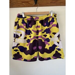 Public Goods Basketball Shorts Size L Men's Purple and Yellow Streetwear